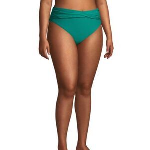 NEW TIME & TRU Plus 3X 24 26 Green SWIM Bottoms Bikini Twist Full Coverage